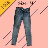 ราคา กางเกงยีนส์ขาเดฟยาวสียีนส์ซีด (19727276929)