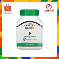 ราคา 21st Century, Vitamin E, 180 mg (400 IU), 110 Softgels ( วิตามิน E ขนาด 180 มก. (400 IU) บรรจุ 110 แคปซูลนิ่ม ) (26302923157)