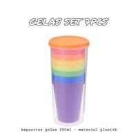 ราคา ชุดแก้ว RAINBOW / แก้วพลาสติก RAINBOW ชั้นวางพลาสติก 7 ชิ้น (29237940263)