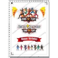 ราคา (Muchknow) Power Rangers Dino Fury เค้ก Topper (53506879356)