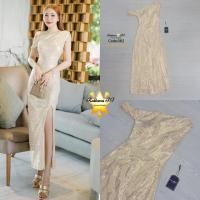 ราคา เดรสยาวสีทอง 062 เดรสสีทองไปงาน งานป้าย Rattana (27330431033)