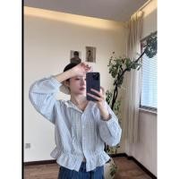 ราคา [beshirt พร้อมส่ง] เสื้อลายตารางสีฟ้าอ่อนละมุนสุด แต่งฮู้ดต่อลูกไม้น่ารักมาก งานผ้าคอตต้อลอย่างดีแต่งกระดุมหน้า เอวยืด (58150709521)