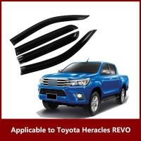 ราคา กันสาด Toyota Revo 4ประตู สีดำทึบ 4ชิ้น งานฉีด Injection ประตูหน้า-ประตูหลังติดกัน แถบกาว (24377339163)