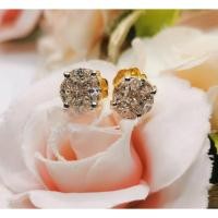 ราคา ต่างหูเพชรประกบทรงกลม (12338455478)