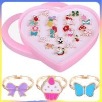 ราคา 24 ชิ้น แหวนปรับขนาดได้สำหรับเด็กหญิง พร้อมกล่องโชว์แหวนสำหรับเด็กเล็ก (40177922714)