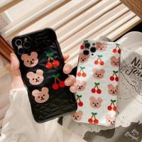 ราคา เคสไอโฟน เคสซิลิโคน 11 promax iPhone case เคสนิ่ม เนื้อซิลิโคน for iPhone X XS MAX XR 7+ 8PLUS หมีเชอรี่เรียงดำ TPU-R13 (54704056295)
