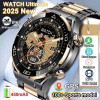 ราคา ใหม่หรูหราสมาร์ทนาฬิกาผู้ชาย 480*480 หน้าจอ HD MP3 + MP4 ผู้เล่น 5ATM กันน้ํากลางแจ้งกีฬา SmartWatch 1GB RAM GPS NFC เข็มทิศ 2025 นาฬิกาใหม่ (42561165308)