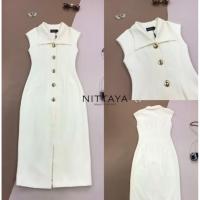 ราคา ชุดเดรสคอปกสีขาว แต่งกระดุม งานป้าย nittaya ไซต์ XL ป้ายห้อย (42409188863)