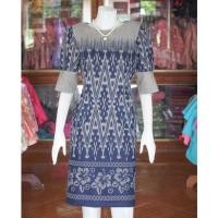 ราคา เดรสผ้าฝ้ายย้อมครามลายมัดหมี่ (22643979632)