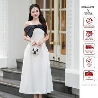 ราคา ชุดเดรสดีไซเนอร์สีขาวระดับไฮเอนด์พร้อมโบว์สีดําหรูหรา [รูปถ่ายจริง] The Shilla-CG.M32CFE.69E4(SA25) (42478072578)