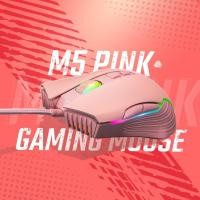 ราคา EGA Type M5 Pink Edition Gaming Mouse เมาส์เกมมิ่งมาโคร 6400DPI (รุ่นสีชมพู) (22019697343)
