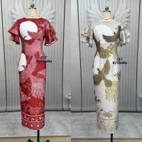 ราคา เดรสยาว แขนชั้นๆ ลายนกอินทรีย์ สวยหรู งานป้าย chalita (23268450115)