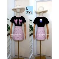 ราคา เสื้อยืดดำ+กระโปรงชมพู ป้ายCLTชลิตา (มือ1ป้ายห้อยทุกชุด) ชุดเข้าเซท เสื้อผ้างานป้าย (15618679914)