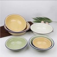 ราคา ชามเคลือบสแตนเลสขนาด 16 ซม. 3ใบ/ชุด ชามโบราณ ถ้วยเคลือบ (23572260109)