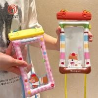 ราคา กระเป๋ากันน้ําสำหรับโทรศัพท์มือถือ แบบน่ารัก กันกระแทกด้วยถุงลมนิรภัย และมีสายห้อย พกพาสะดวกขณะดำน้ำหรือว่ายน้ำ (45956863445)