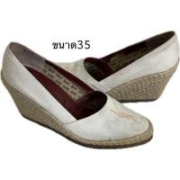 ราคา รองเท้าส้นสูงแบบเวดจ์ของ Yves Saint Laurent มีโลโก้ YSL ไซส์ 35 สไตล์วินเทจ มือสอง มีตำหนิขาด เก่า ลดราคาก่อนซัก (46156621816)