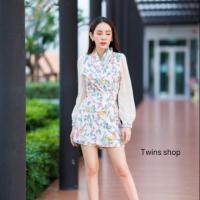 ราคา จั้มสูทลายดอกลายน่ารักๆมากๆค่ะ คอไขว้ด้านหน้ามาพร้อมเชือกผูกเอว ป้าย twins shop (7824147830)
