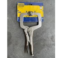 ราคา IRWIN คีมล็อคตัวซี มีแผ่นลอง ขนาด 11 นิ้ว VISE-GRIP คีมล็อคก้ามปูจับชิ้นงานได้ 4" (11123648160)