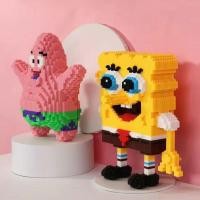 ราคา ใช้งานร่วมกับ Lego การ์ตูน Building Blocks เด็ก Decompression ของเล่นเพื่อการศึกษา SpongeBob SquarePants พาย Daxing 3d 3d/ (55204390804)