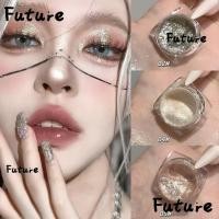 ราคา FUTURE Eyeshadow Jars, Sequins Shiny Silkworm Makeup Glitter Gel Eye Shadow, Silver White Highlighter Long Lasting Waterproof Liquid Eyeshadow (45755649117)
