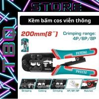 ราคา TOTAL TMPCN5468R คีมย้ําเครือข่ายมัลติฟังก์ชั่น - คีมย้ํา Cos 4P 6P 8P (RJ45/RJ11), ตัดปอกสายไฟ, ขับเคลื่อน (43713498120)