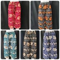 ราคา กางเกงผ้าหนังไก่ขา 5 ส่วน กางเกงลายช้าง #756-56 (43001522630)