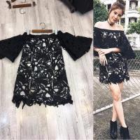 ราคา เดรสปาดไหล่ ฉลุลูกไม้ งานป้าย มือ1 (209895398)