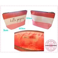ราคา กระเป๋าเครื่องสำอาง ลายทาง สีแดงขาวชมพู CLINIQUE X Kate Spade Hello Gorgeous Pouch ของแท้ (28506637827)