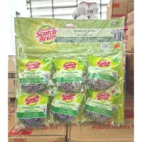 ราคา สก๊อตซ์ไบร์ท ฝอยสแตนเลส 25 กรัม แผง 6 ชิ้น (40128623014)