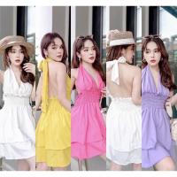 ราคา ชุดเดรสสั้น เดรสเปิดหลัง (14547962411)