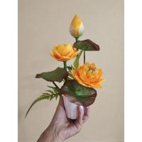 ราคา แจกันบัวหลวงประดิษฐ์ สีเหลืองสดสวย ทำจากผ้า แพค 1 คู่ (10496264872)