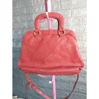 ราคา กระเป๋าถือหนังสีส้มอิฐ ทรงทำงาน ใบใหญ่ มีสายยาว ขนาด 11.5×14×4" (23683209055)