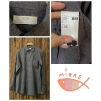 ราคา เสื้อเชิ้ตลินินสีเทาดำ Uniqlo (22173194157)