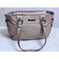 ราคา COACH Gallery Leather Zip Tote Shoulder Handbag Beige Brown (7291383135)