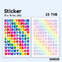 ราคา สติ๊กเกอร์ตัวอักษร A-Z ตัวหนา มีสีรุ้งและสีพาสเทล เนื้อกระดาษ ไม่กันน้ำ แผ่นA5 (3168674066)
