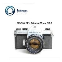 ราคา กล้องฟิล์ม SLR ยี่ห้อ Asahi Pentax Stopmatic Sp บอดี้เงิน-ดำ+เลนส์ Super Takumar 55mm F1.8 portrait (20442970410)