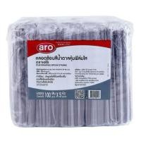 ราคา เอโร่ Aro หลอดช้อน ห่อฟิล์ม สีน้ำตาล 100 ชิ้น X5 หลอดดูดน้ำ (24995559816)