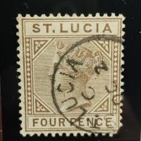 ราคา ST Lucia 1891 / 4d brown / great condition (27472222439)