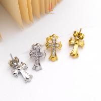 ราคา ✨Lovelyn ต่างหูสแตนเลสไม้กางเขน เพชร CZ Stainless steel (43122157473)