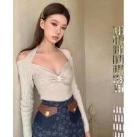 ราคา RARIS.CLOSET - Off Shoulder Long Sleeve Knit Top (22233788964)