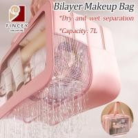 ราคา SG Toiletries Bag Dry Wet Separation Cosmetic Bag Travel PVC Portable Storage Toiletry Bag Portable Makeup Bag (54454716154)