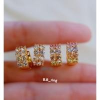 ราคา BBต่างหูเพชsแถวแบบห่วงขนาด1.0cmมี2สีให้เลือก เพชรสีใส เพชรหลายสี โทนสีอ่อนพาสเทล￼ (41514717935)