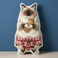 ราคา แมวขี้เมา ทาสแมว ตุ๊กตาไดคัท พิมพ์สองด้าน หมอนตุ๊กตา ของขวัญ Abyssinian American Shorthair เบงกอล Birman เบอร์แมน (40527603064)