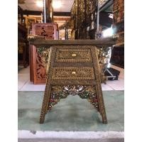 ราคา โต๊ะไม้แกะสลัก โต๊ะวางของ มี 2 ชั้น สูง 69 cm. โต๊ะวางพระ โต๊ะข้างเตียง โต๊ะตกแต่ง สไตล์ล้านนา เฟอร์นิเจอร์ไม้ งานฝีมือ (50603050548)