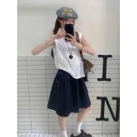 ราคา pimala brand เกาะอกชีทู ชุดกระโปรง เซตเสื้อแขนกุดและกระโปรงลำลอง สไตล์ญี่ปุ่นลายเรียบง่าย กระโปรงทรงเอเอวสูง สำหรับฤดูร้อน (52806347289)