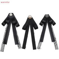 ราคา โบว์ผูกคอวินเทจสีดำลูกไม้ สำหรับเสื้อคอปก พร้อมเข็มกลัด (43676833468)