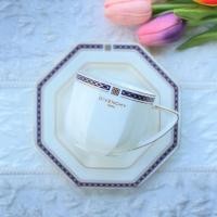 ราคา *มีตำหนิ* ชุดชากาแฟ Givenchy สีน้ำเงินทรงแปดเหลี่ยมลายสีทอง แก้วชาอังกฤษ แก้วกาแฟ (5364678837)