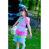 ราคา ชุดเซ็ทแฟชั่นเด็กผู้หญิง ม้ายูนิคอร์น เสื้อเปิดไหล่ กระโปรงชั้นฟูๆ #k (26986806674)