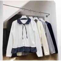 ราคา เสื้อคอบัว แขนยาว แต่งระบายลายสก็อต (57803465584)