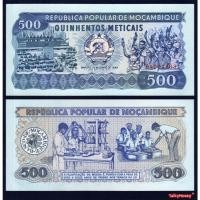 ราคา ธนบัตร โมซัมบิก Mozambique 500 เมติไค ปี 1989 P-131 สภาพใหม่เอี่ยม 100% UNC ไม่ผ่านการใช้ สำหรับสะสม (29425112455)